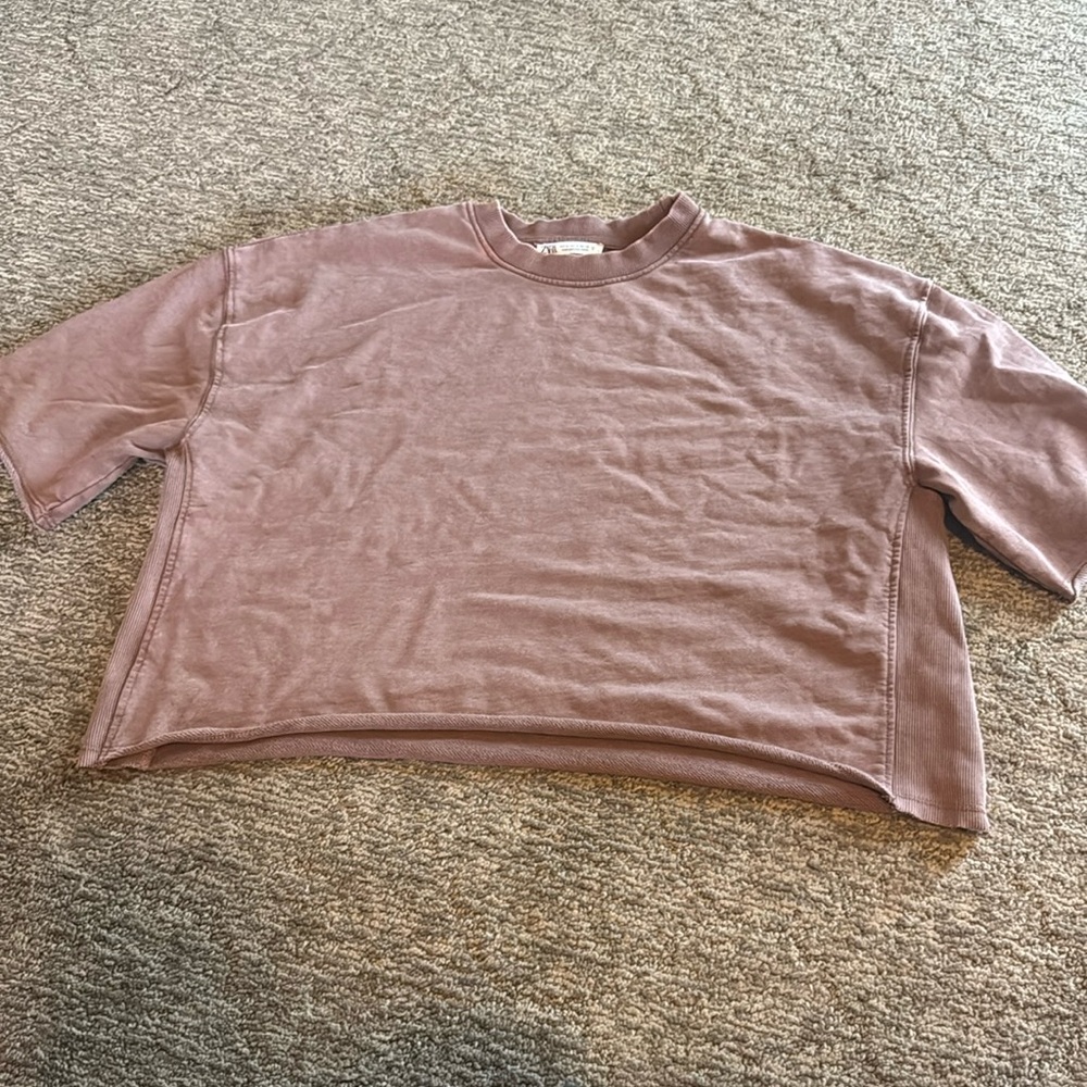Zara short sleeve rib plush t-shirt